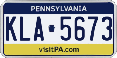 PA license plate KLA5673