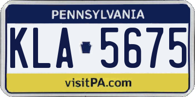 PA license plate KLA5675