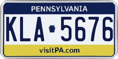 PA license plate KLA5676
