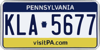 PA license plate KLA5677