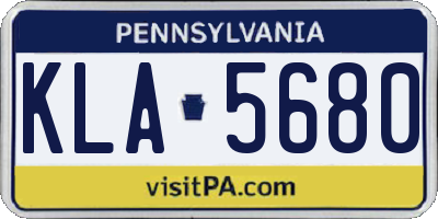 PA license plate KLA5680