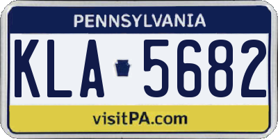 PA license plate KLA5682