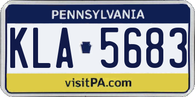 PA license plate KLA5683