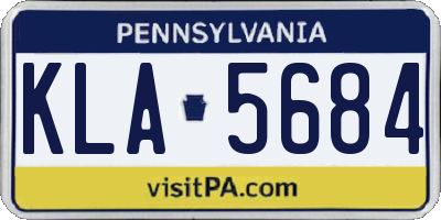 PA license plate KLA5684