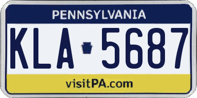 PA license plate KLA5687