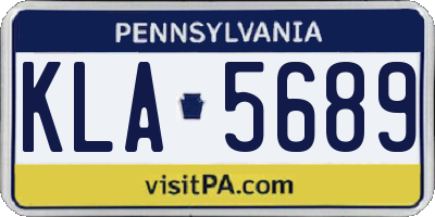 PA license plate KLA5689
