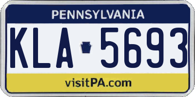 PA license plate KLA5693