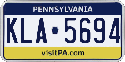 PA license plate KLA5694