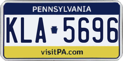 PA license plate KLA5696