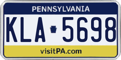 PA license plate KLA5698