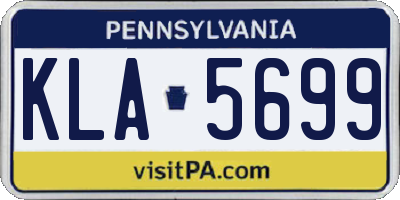 PA license plate KLA5699