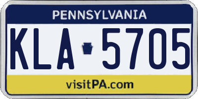 PA license plate KLA5705