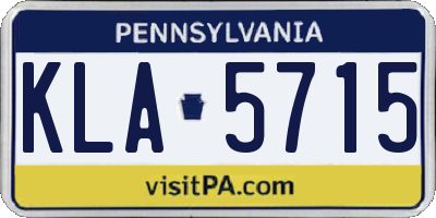 PA license plate KLA5715