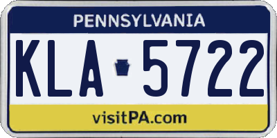 PA license plate KLA5722
