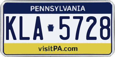 PA license plate KLA5728