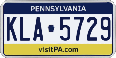 PA license plate KLA5729