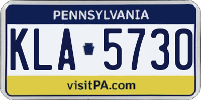 PA license plate KLA5730