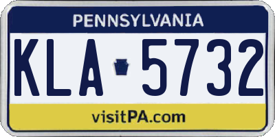 PA license plate KLA5732