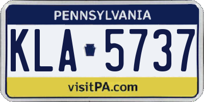 PA license plate KLA5737