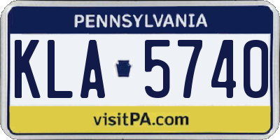 PA license plate KLA5740