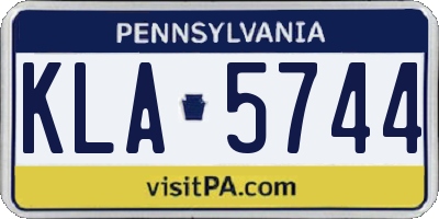 PA license plate KLA5744