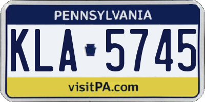 PA license plate KLA5745