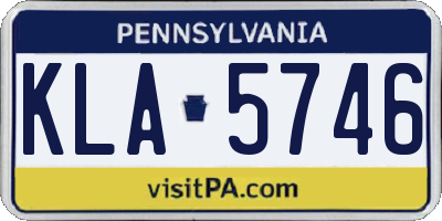 PA license plate KLA5746