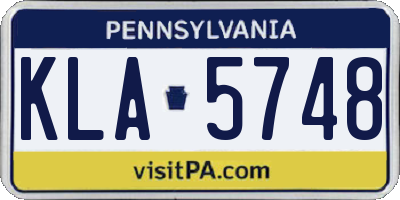 PA license plate KLA5748