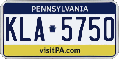 PA license plate KLA5750