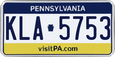 PA license plate KLA5753