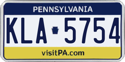 PA license plate KLA5754