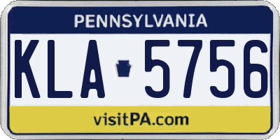 PA license plate KLA5756