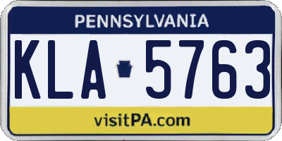 PA license plate KLA5763