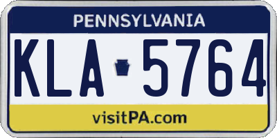PA license plate KLA5764