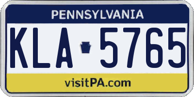 PA license plate KLA5765
