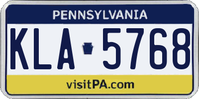 PA license plate KLA5768