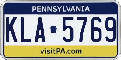 PA license plate KLA5769