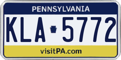 PA license plate KLA5772