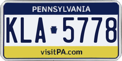 PA license plate KLA5778