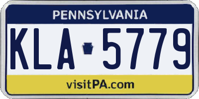 PA license plate KLA5779