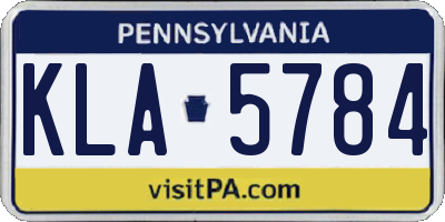PA license plate KLA5784