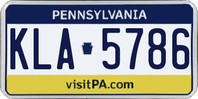 PA license plate KLA5786
