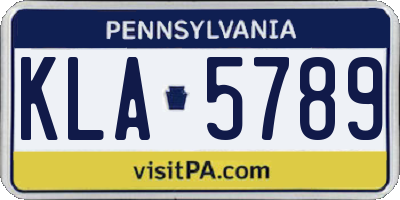 PA license plate KLA5789