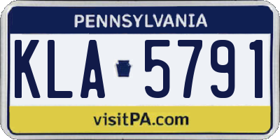 PA license plate KLA5791