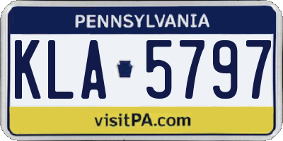 PA license plate KLA5797