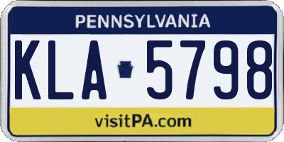 PA license plate KLA5798
