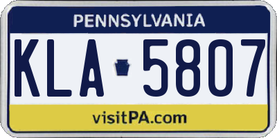 PA license plate KLA5807