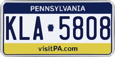 PA license plate KLA5808