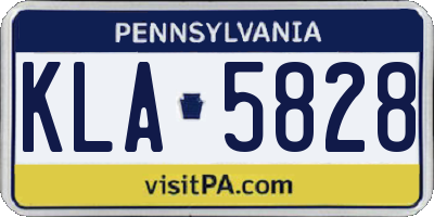 PA license plate KLA5828