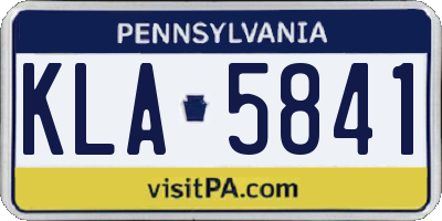 PA license plate KLA5841